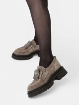 Mocassins Uit Leder Alpe Grijs accessoires 27261121-vue-porte