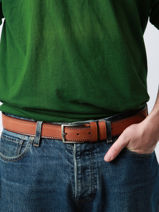Verstelbare Herenriem Jean Petit prix cuir Bruin belt 3709-35-vue-porte