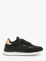 Damessneakers New York Leder Hoff Zwart accessoires 25503-29