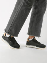 Damessneakers New York Leder Hoff Zwart accessoires 25503-29-vue-porte