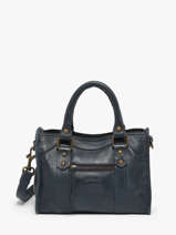 Cross Body Tas Cow Leder Basilic pepper Blauw cow BCOW72