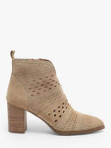Enkellaarsjes Met Hak City Uit Leder Alpe Beige women 53851108