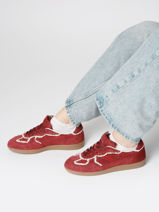 Sneakers Tb.490 Crochet Burgundy Uit Leder Alohas Rood accessoires 10082303-vue-porte
