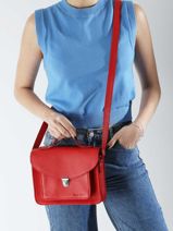 Cross Body Tas Mon Amour Leder Paul marius Rood mon amour GEORGAMO-vue-porte