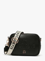 Cross Body Tas Logo Lulu castagnette Zwart logo YZERNAY