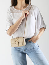 Cross Body Tas Love Bag Icon Leder Pinko Beige love bag icon A0F1-vue-porte
