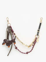 Dubbele Bag Charm Teckel Viamailbag Bruin long charm L