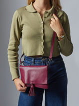 Cross Body Tas Caviar Leder Milano Violet caviar CA22112-vue-porte