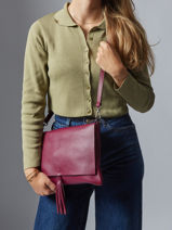 Cross Body Tas Caviar Leder Milano Violet caviar CA21062-vue-porte