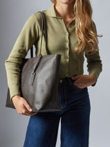 Schoudertas A4 Formaat Caviar Leder Milano Bruin caviar CA19111N-vue-porte