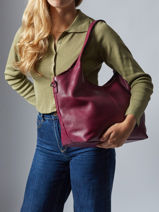 Schoudertas Caviar Leder Milano Violet caviar CA25061-vue-porte