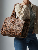 Schoudertas A4 Formaat Fur David jones Bruin fur CM7878-vue-porte