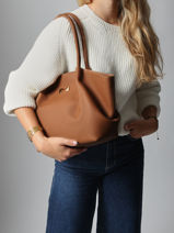 Schoudertas Galate Leder Nathan baume Bruin nymphea 3-vue-porte