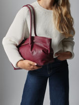 Schoudertas Caviar Leder Milano Violet caviar CA25062-vue-porte