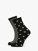 Damessokken Nina 2 Paar Pieces Zwart socks women 17148832