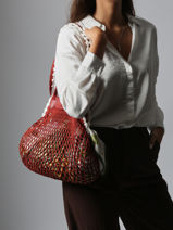 Longchamp Le pliage filet crochet Schoudertas Rood-vue-porte