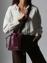 Bucket Bag S Elles Leder Lancel Rood elles A13359-vue-porte