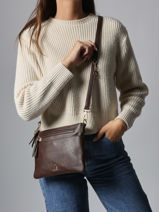 Cross Body Tas Zip Lulu castagnette Bruin zip ZAHARA-vue-porte