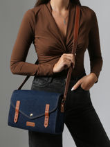 Cross Body Tas Denim Brut Paul marius Blauw denim brut INDISDEB-vue-porte
