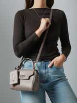 Cross Body Tas Mademoiselle Grace Leder Lancaster Bruin mademoiselle grace 101-vue-porte