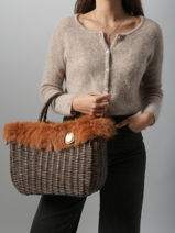 Handtas Doudou Le voyage en panier Bruin doudou M-vue-porte