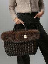 Handtas Doudou Le voyage en panier Bruin doudou L-vue-porte