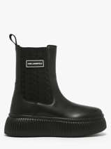 Enkellaarsjes Kreeper Uit Leder Karl lagerfeld Zwart women KL42365