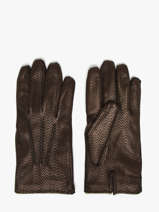 Herenhandschoenen Leder Met Wollen Voering Omega Zwart men gloves L