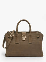 Handtas M Equestre Croco Leder Etrier Bruin equestre croco EEQC142M