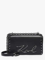 Cross Body Tas K Signature Studs Leder Karl lagerfeld Zwart k signature B1W30049