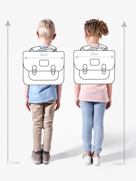 Boekentas Rétro 2 Compartimenten Cameleon Veelkleurig retro CA35 ander zicht 1