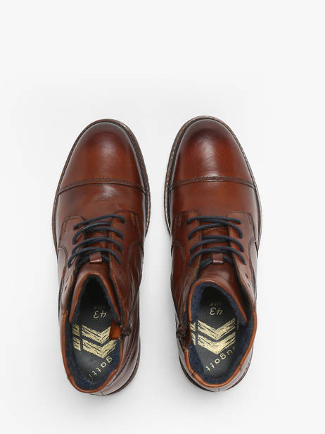 Enkellaarzen Caj Uit Leder Bugatti Bruin men 3318373A ander zicht 3