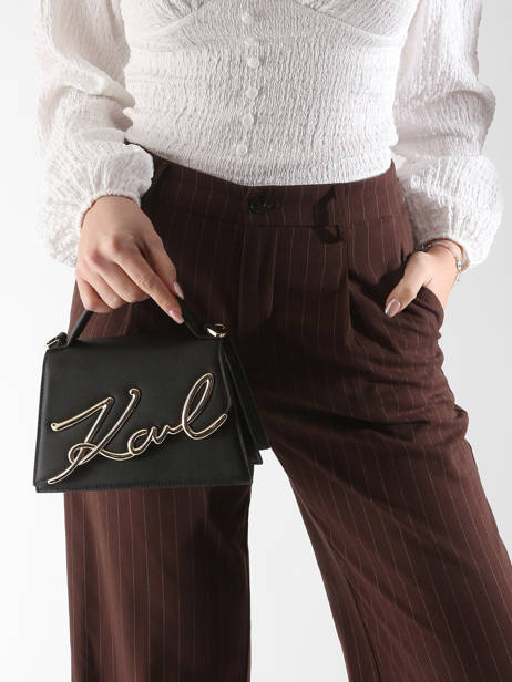 Cross Body Tas K Signature Leder Karl lagerfeld Zwart k signature A1W30038 ander zicht 1