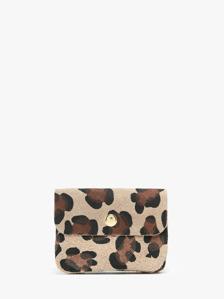 Portemonnee Leder Milano Beige velvet leopardo VL23092