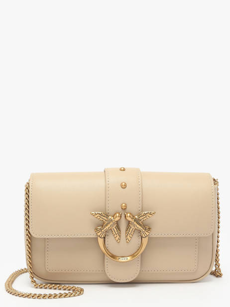 Cross Body Tas Love Bag Icon Leder Pinko Beige love bag icon A0F1