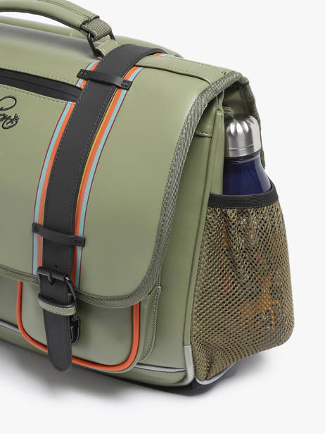 Boekentas 2 Compartimenten Cameleon Groen vintage north PBVWCA38 ander zicht 5