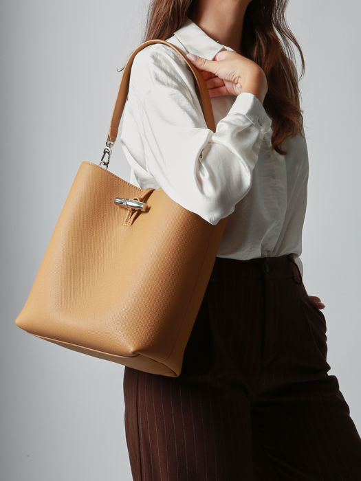 Longchamp Le roseau Schoudertas Bruin