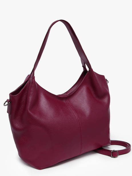 Schoudertas Caviar Leder Milano Rood caviar CA25061 ander zicht 2