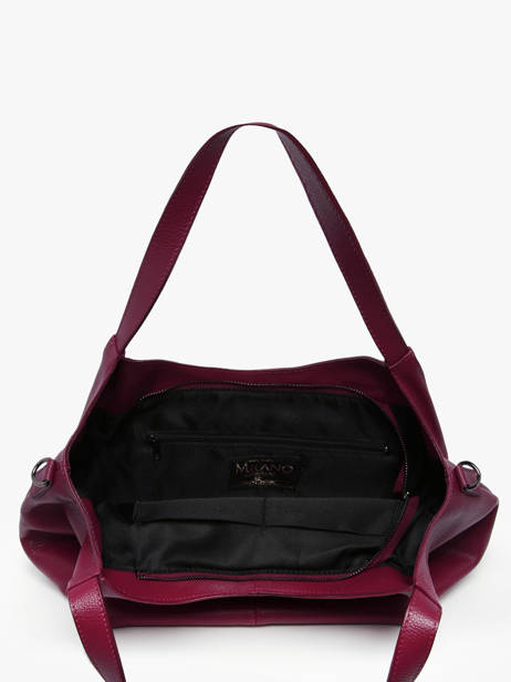 Schoudertas Caviar Leder Milano Rood caviar CA25061 ander zicht 3