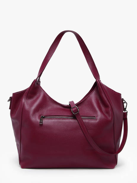 Schoudertas Caviar Leder Milano Rood caviar CA25061 ander zicht 4