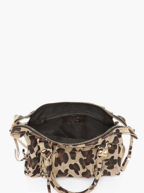 Cross Body Tas Velvet Leopardo Leder Milano Beige velvet leopardo VL24093 ander zicht 3