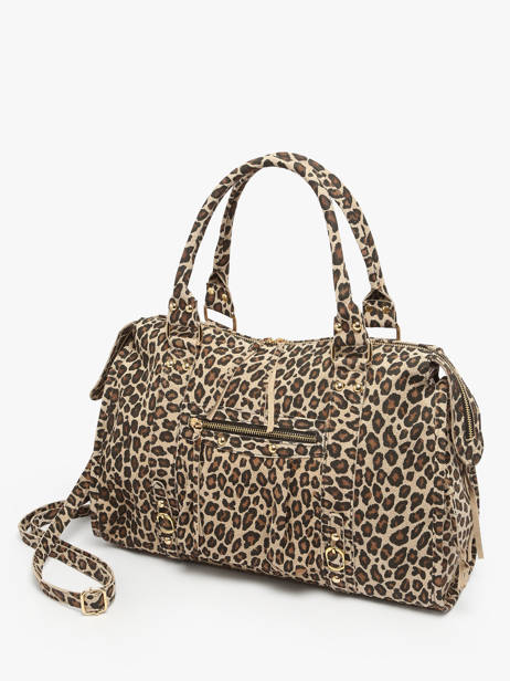Schoudertas Velvet Leopardo Leder Milano Beige velvet leopardo VL24095 ander zicht 2
