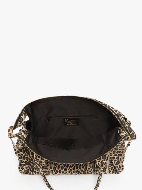 Schoudertas Velvet Leopardo Leder Milano Beige velvet leopardo VL24095 ander zicht 3