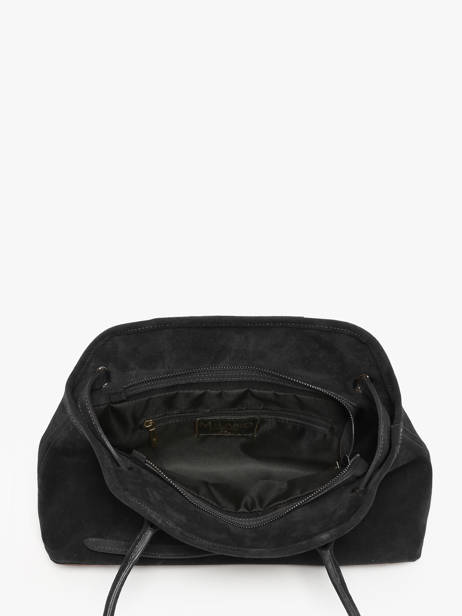 Schoudertas Velvet Leder Milano Zwart velvet VE260610 ander zicht 3