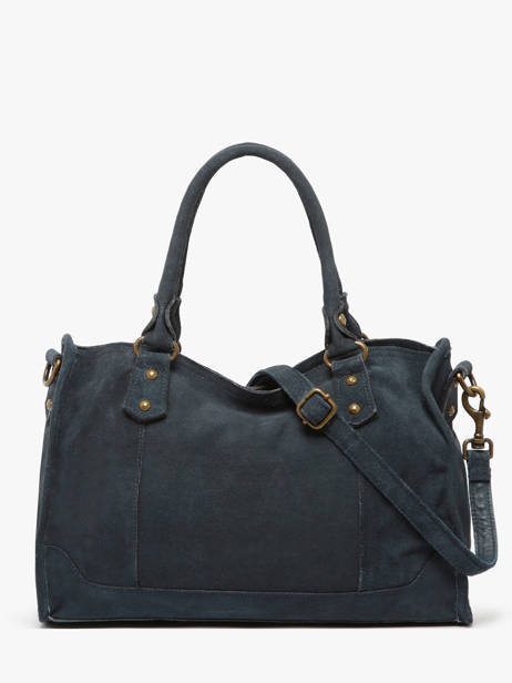 Handtassen Houston A4 Leder Basilic pepper Blauw houston BHOU22 ander zicht 4