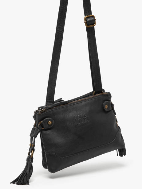 Cross Body Tas Cow Leder Basilic pepper Zwart cow BCOW82 ander zicht 2