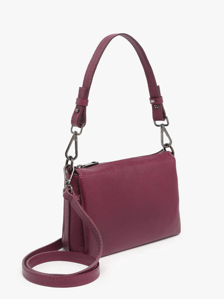 Cross Body Tas Caviar Leder Milano Rood caviar CA25065 ander zicht 2