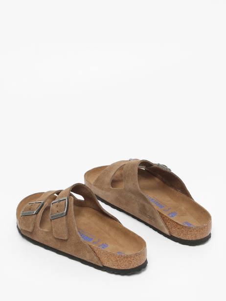 Slippers Uit Leder Birkenstock Bruin men 1030863 ander zicht 2