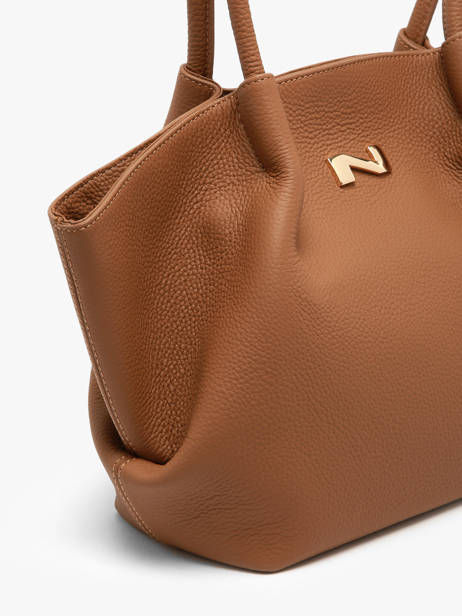 Schoudertas Galatée Leder Nathan baume Bruin nymphea 3 ander zicht 3
