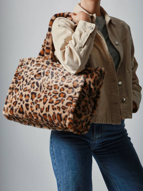 Schoudertas A4 Formaat Fur David jones Beige fur CM7878 ander zicht 1